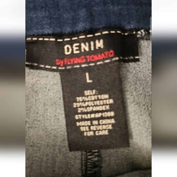 Flying Tomato Women's Dark Wash High Rise Stretch Flare Jeans Size Large - Picture 8 of 11